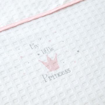 Κουβέρτα Πικέ Κούνιας  Borea My Little Princess Λευκό Ροζ 110x140cm